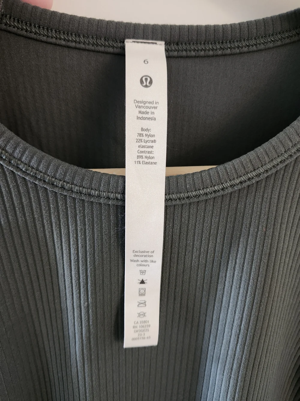 lululemon All It Takes Ribbed Nulu Long Sleeve – Dark Forest – Size 6